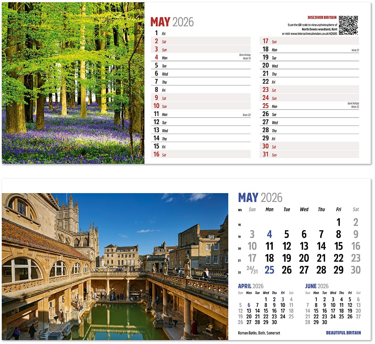 Discover Beautiful Britain Desk Calendar