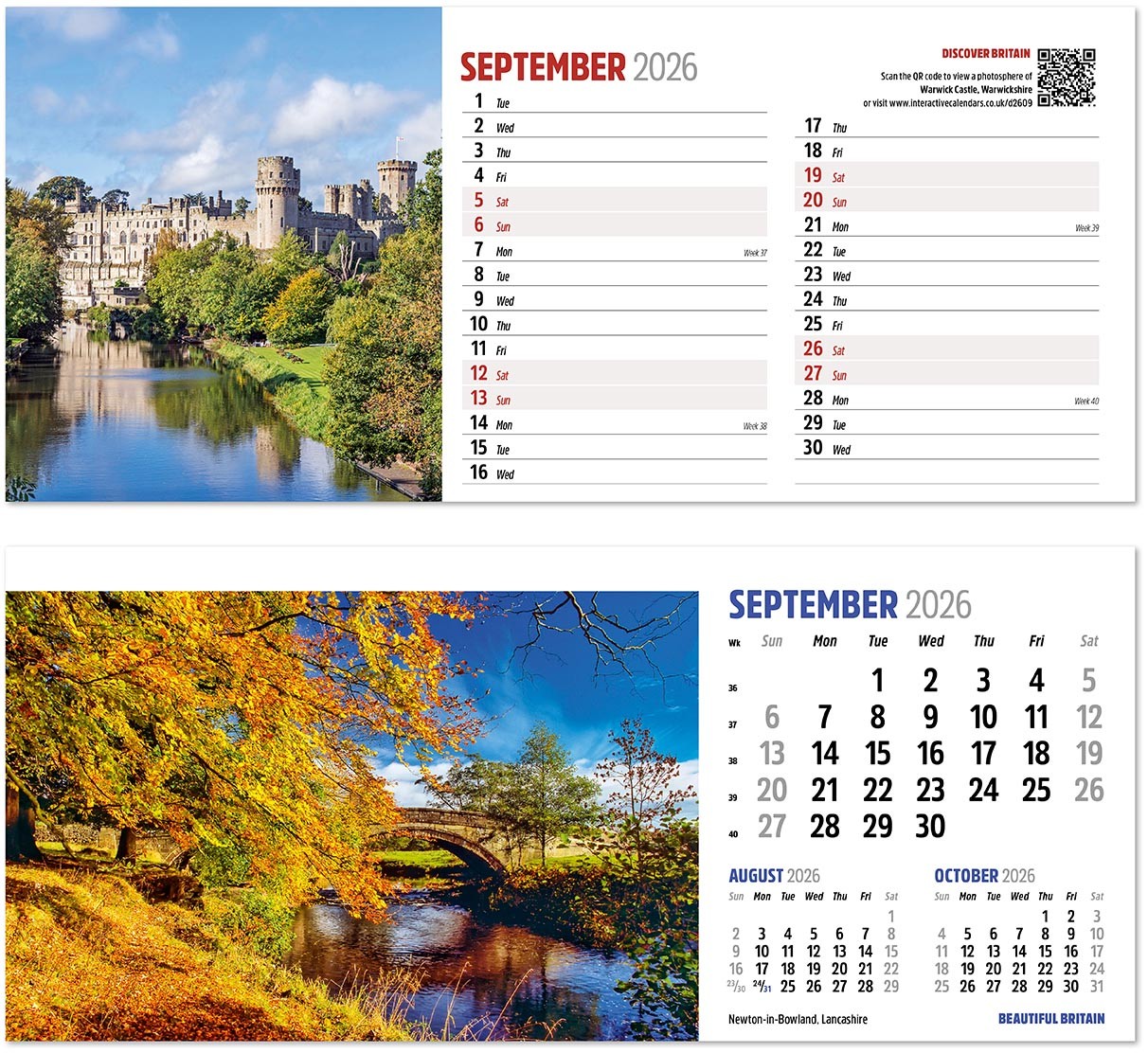 Discover Beautiful Britain Desk Calendar