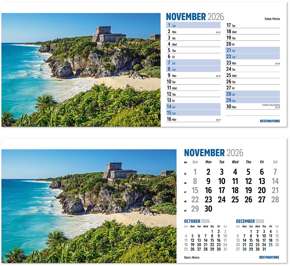Destinations Desk Calendar