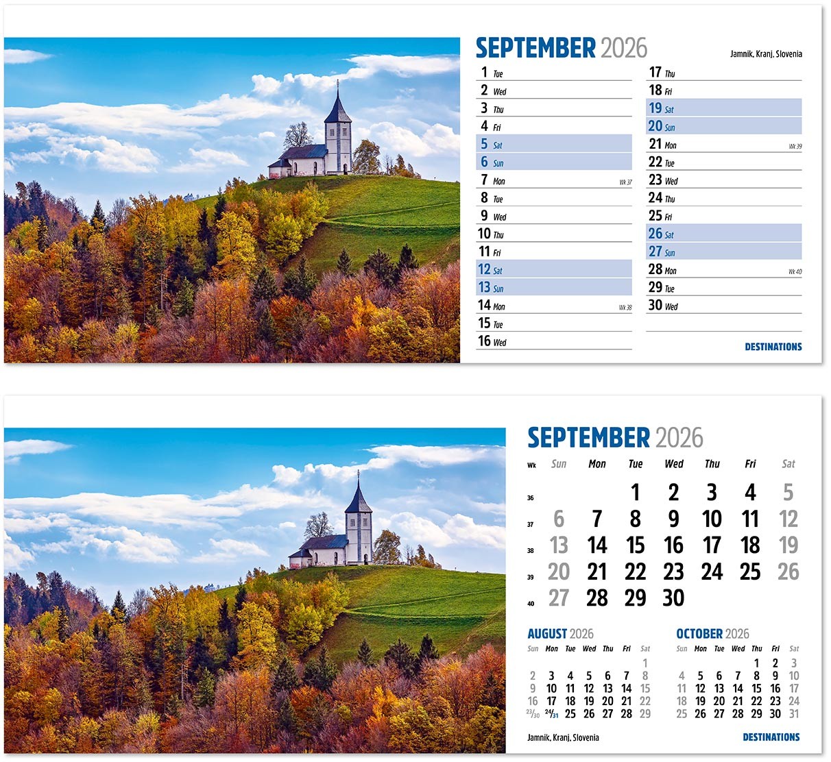 Destinations Desk Calendar