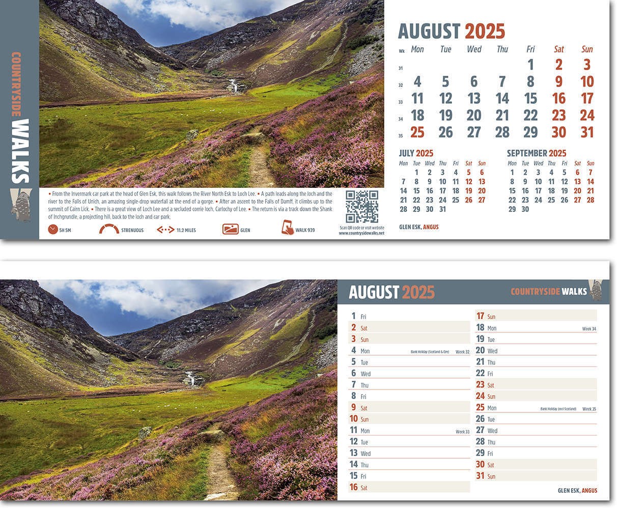 Countryside Walks Task Station Desk Calendar