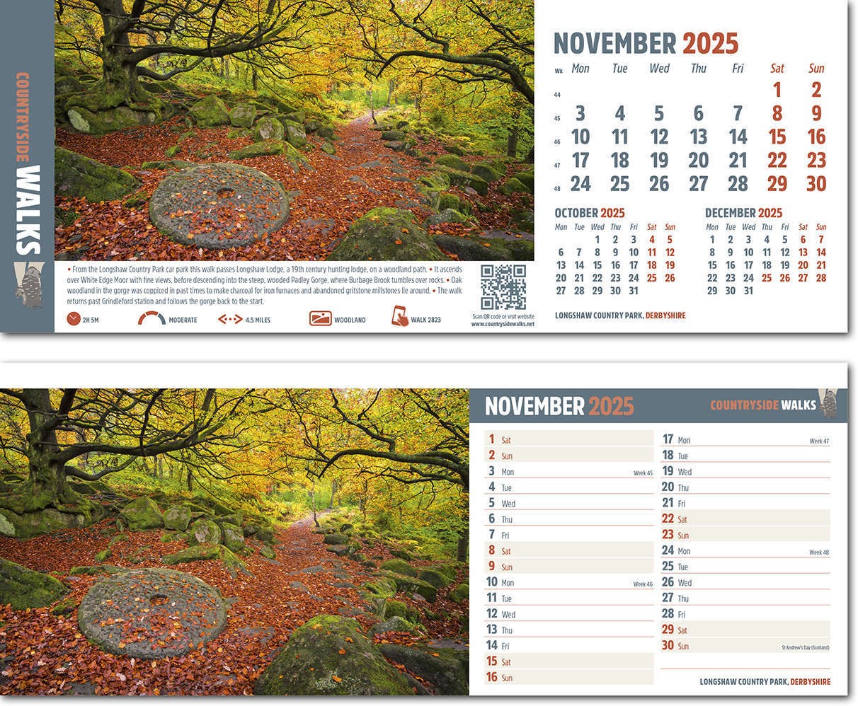 Countryside Walks Task Station Desk Calendar