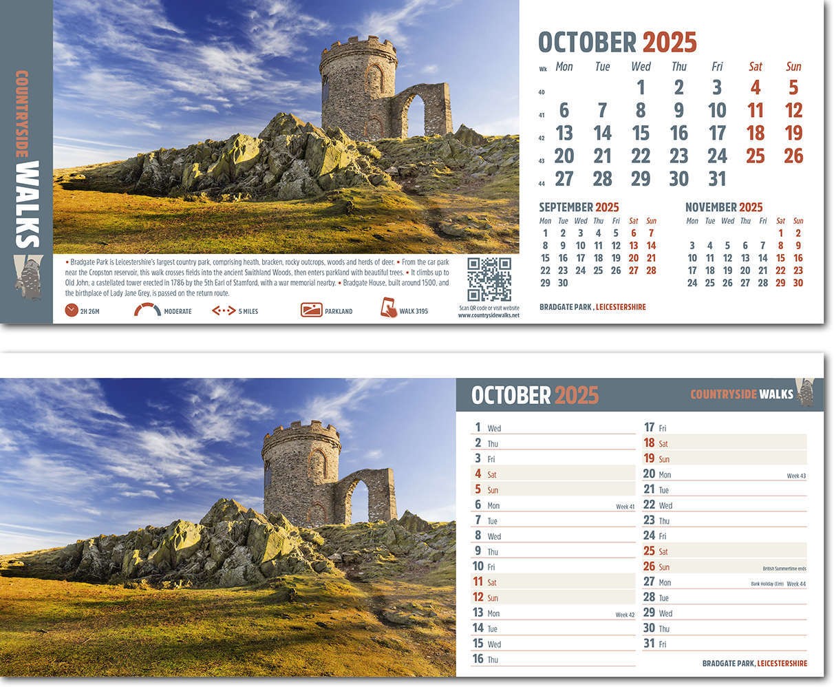 Countryside Walks Task Station Desk Calendar