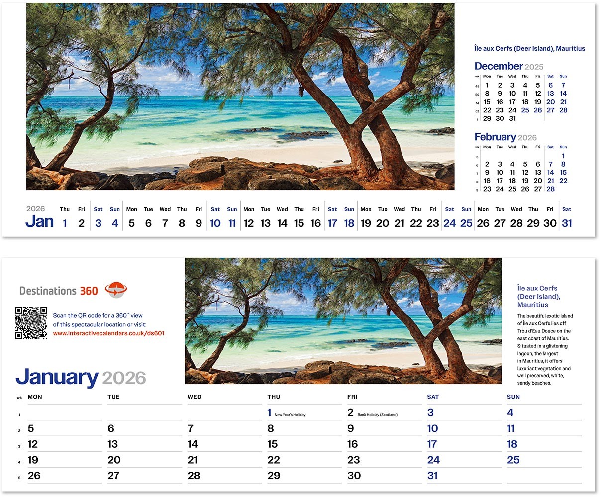 Destinations360 Desk Calendar