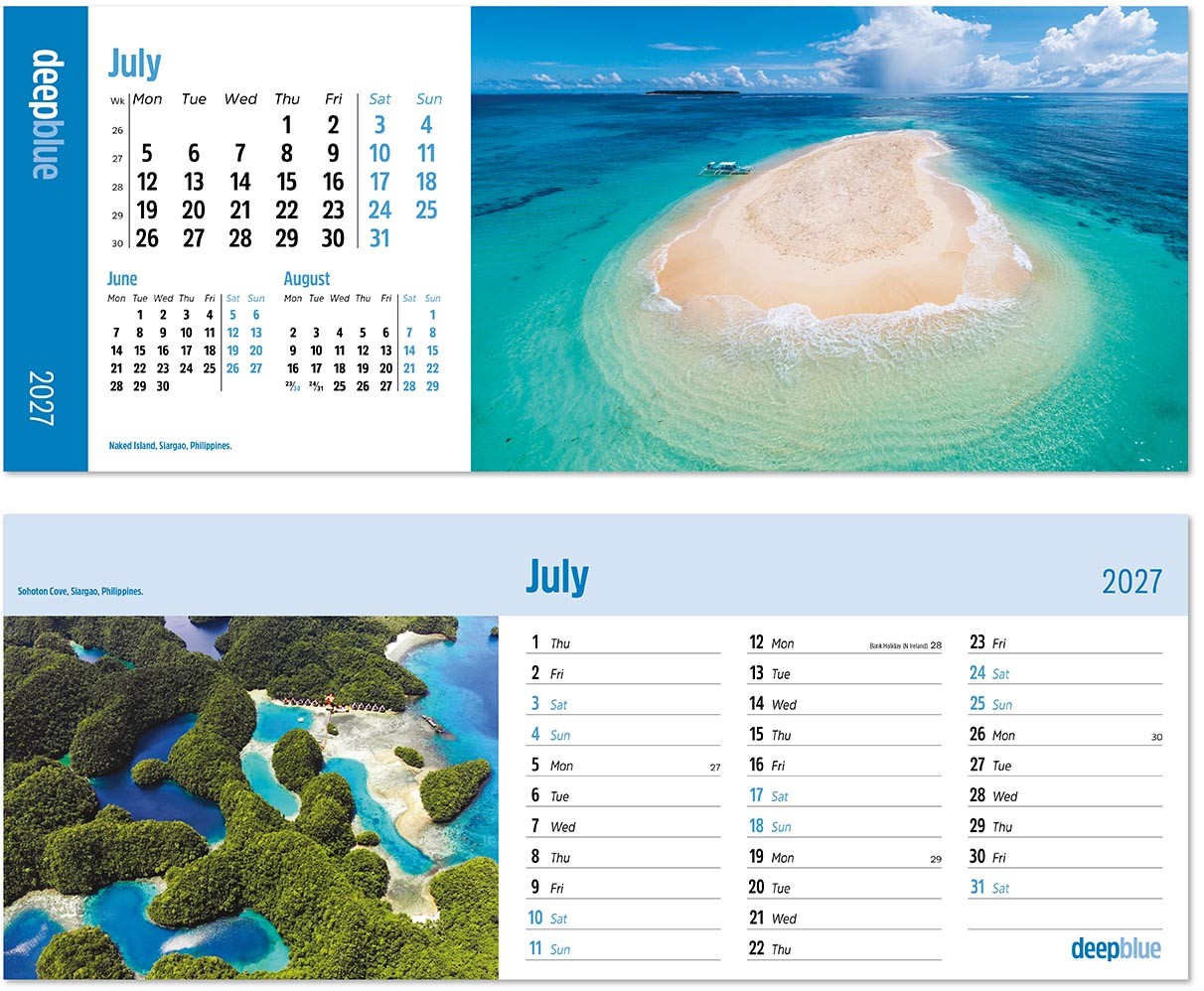 Deep Blue Task Station Desk Calendar