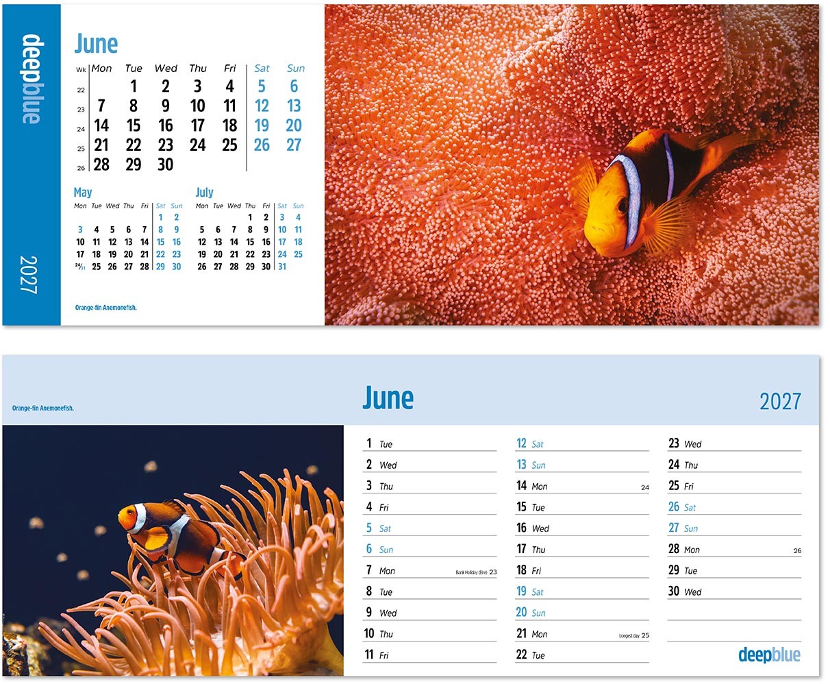 Deep Blue Task Station Desk Calendar