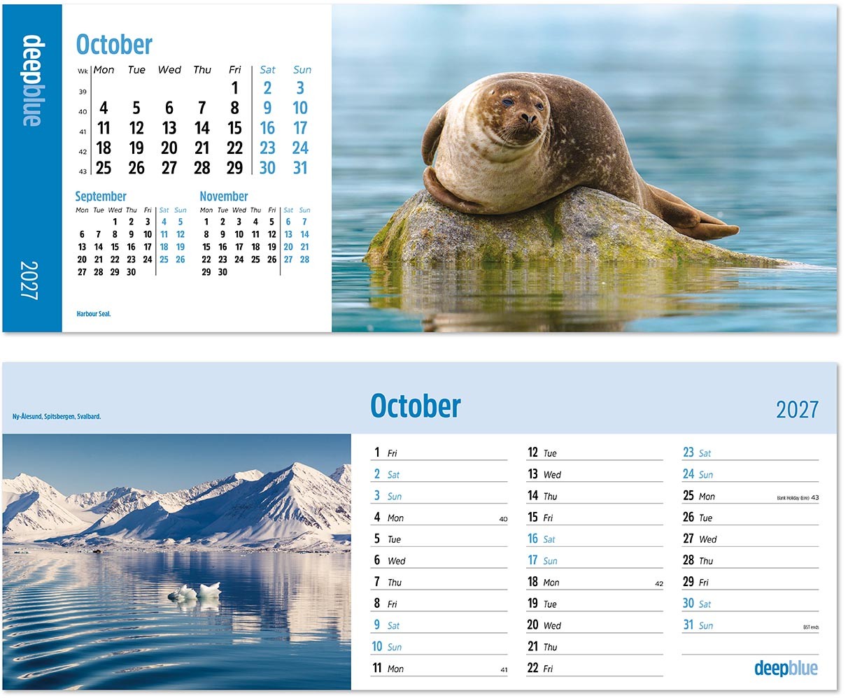 Deep Blue Task Station Desk Calendar