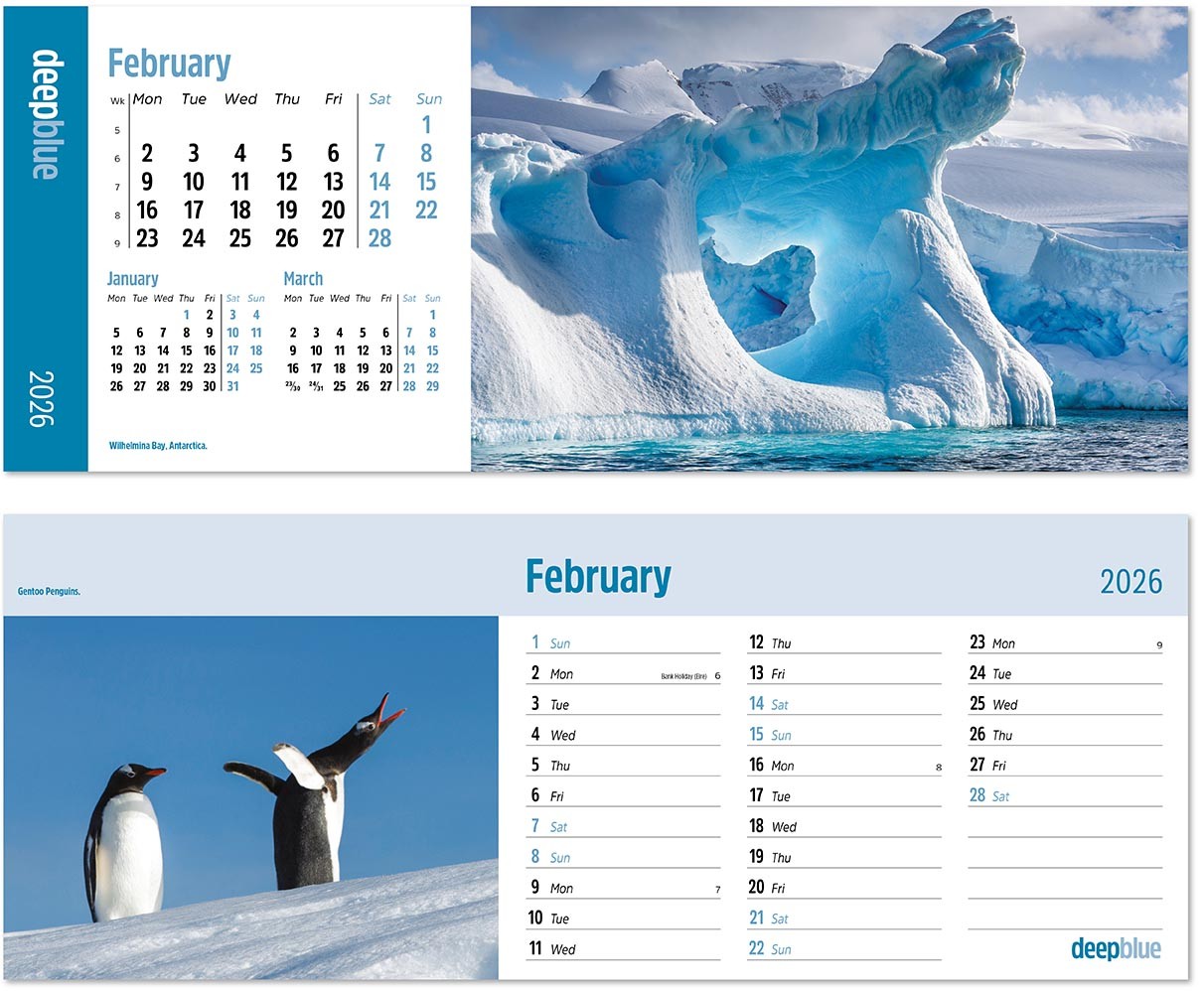 Deep Blue Desk Calendar