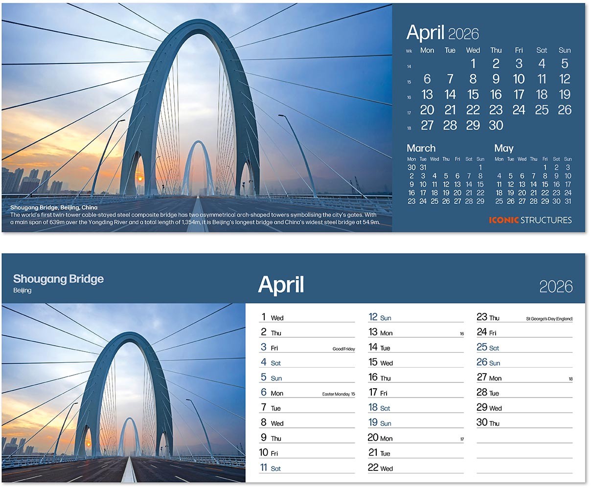 Iconic Structures Desk Calendar