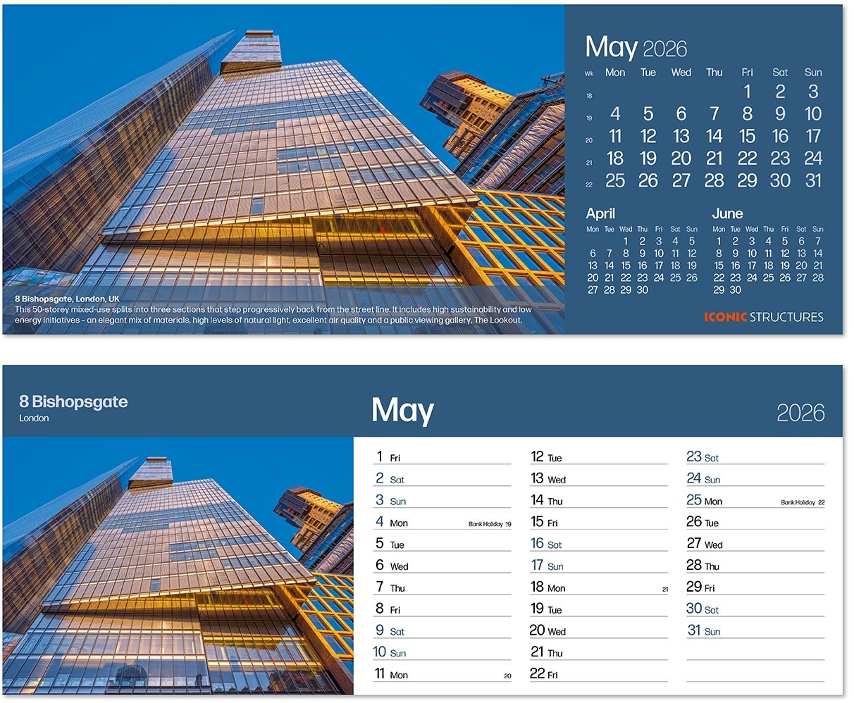 Iconic Structures Desk Calendar