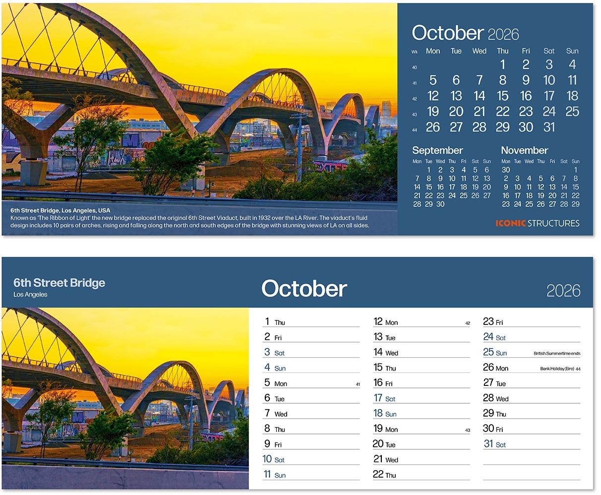 Iconic Structures Desk Calendar