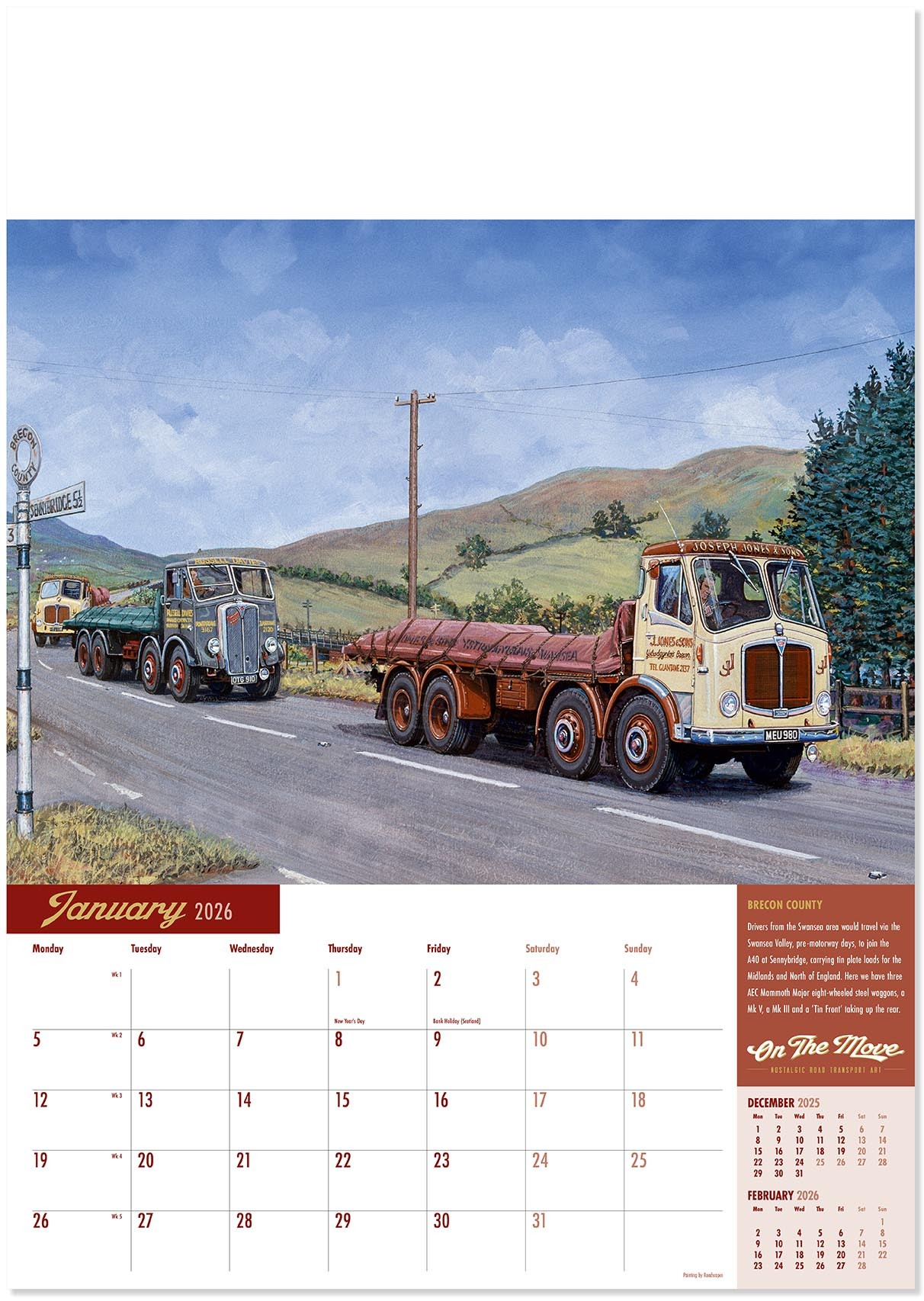 On the Move Wall Calendar