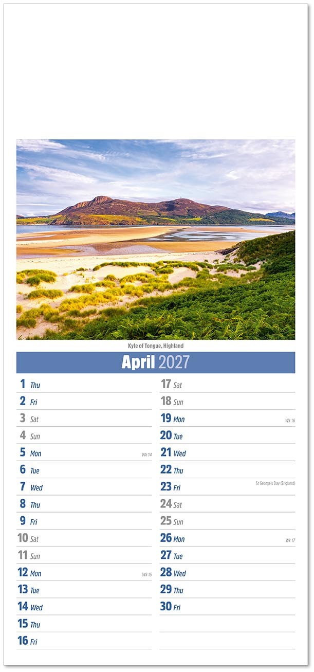 Slimline Scotland Compact Calendar