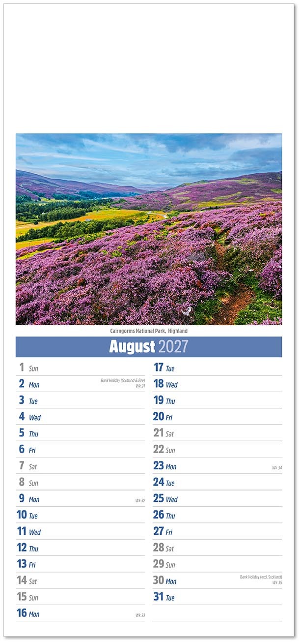 Slimline Scotland Compact Calendar