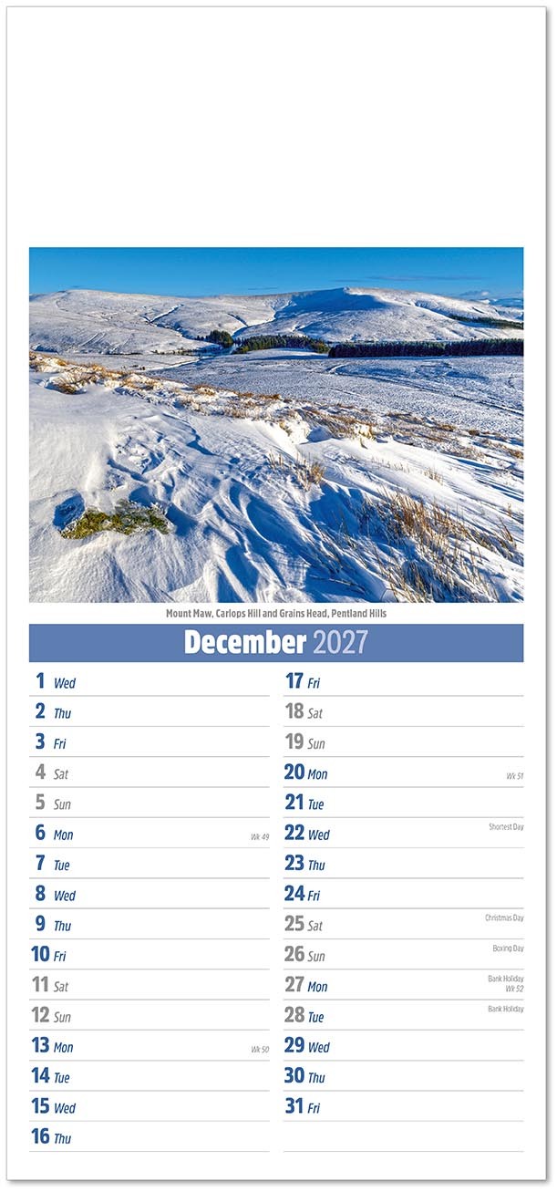 Slimline Scotland Compact Calendar