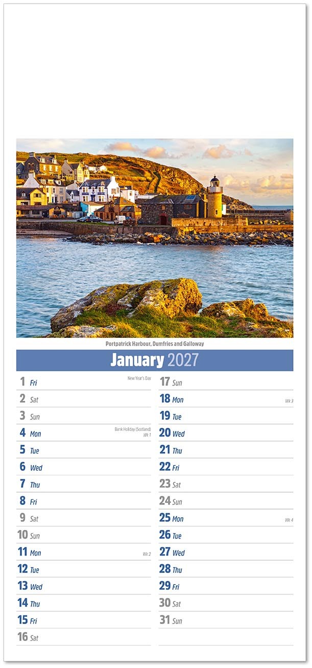 Slimline Scotland Compact Calendar