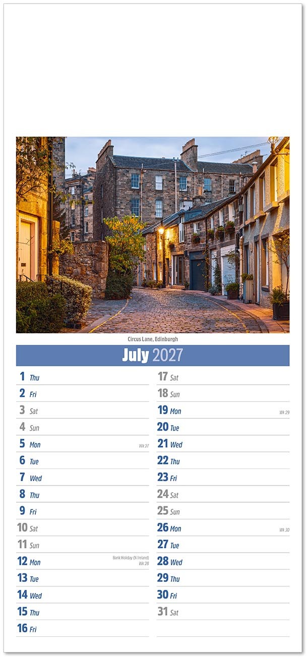 Slimline Scotland Compact Calendar