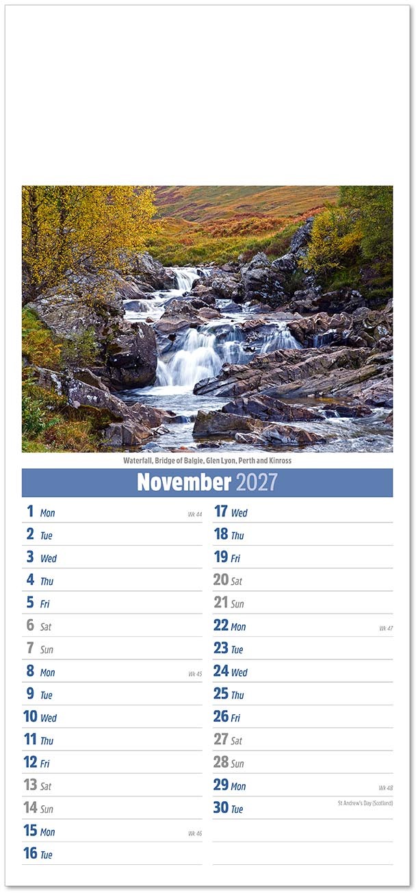 Slimline Scotland Compact Calendar