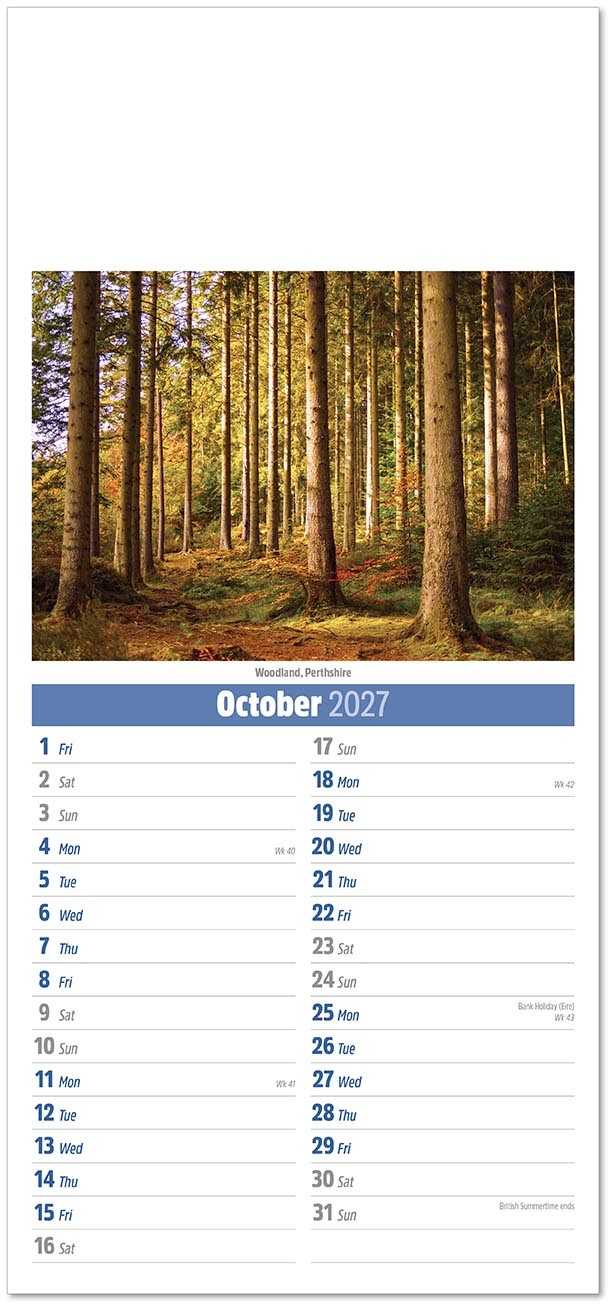 Slimline Scotland Compact Calendar