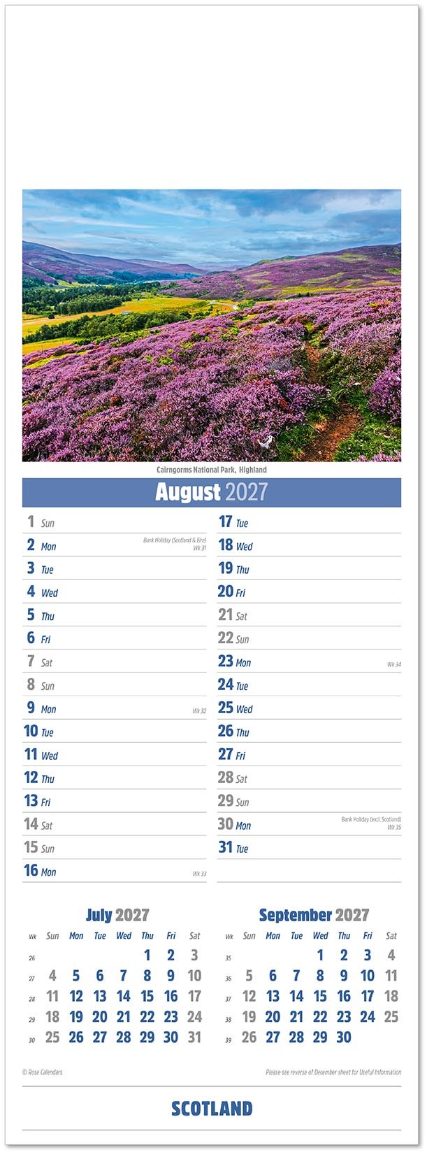 Slimline Scotland Calendar