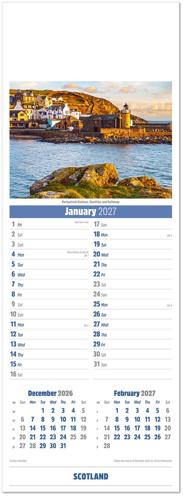 Slimline Scotland Calendar