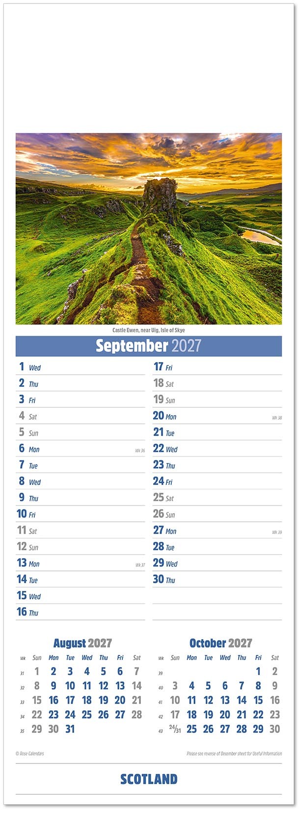 Slimline Scotland Calendar